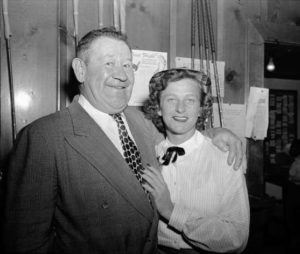 Olympian and all-time athlete Jim Thorpe poses with Babe Didrikson Zaharias (Beaumont Enterprise photo)