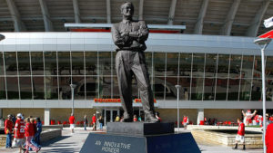 Statue of Lamar Hunt, outside of Arrowhead Stadium (Kansas City Chiefs photograph)